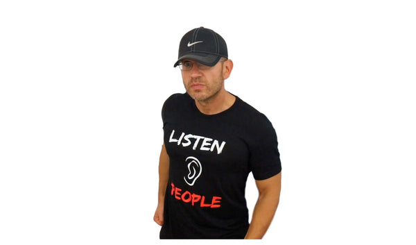 Listen People Black T-Shirt